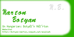 marton botyan business card